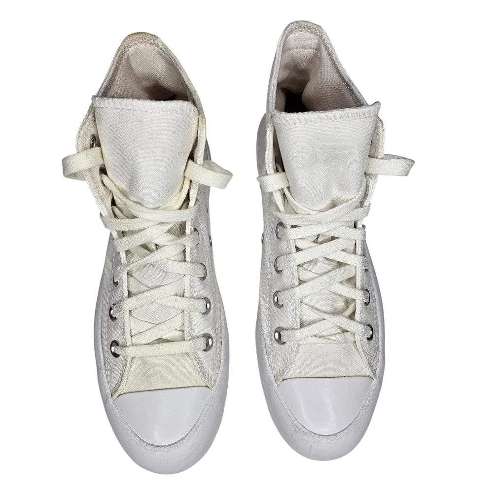 Converse Chuck Taylor Womens 8 White All Star Lugged High Top Sneakers Platform